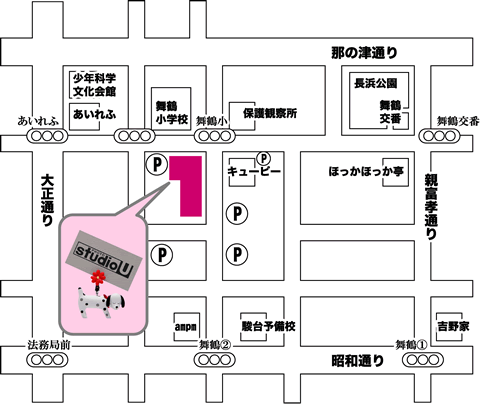 商品撮影・モデル撮影スタジオ地図